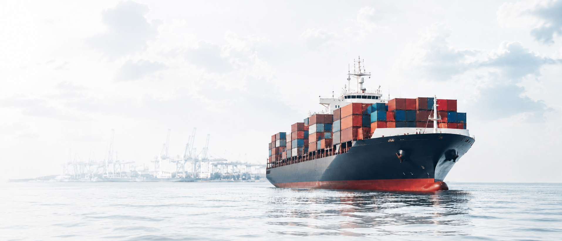 Container ship at sea